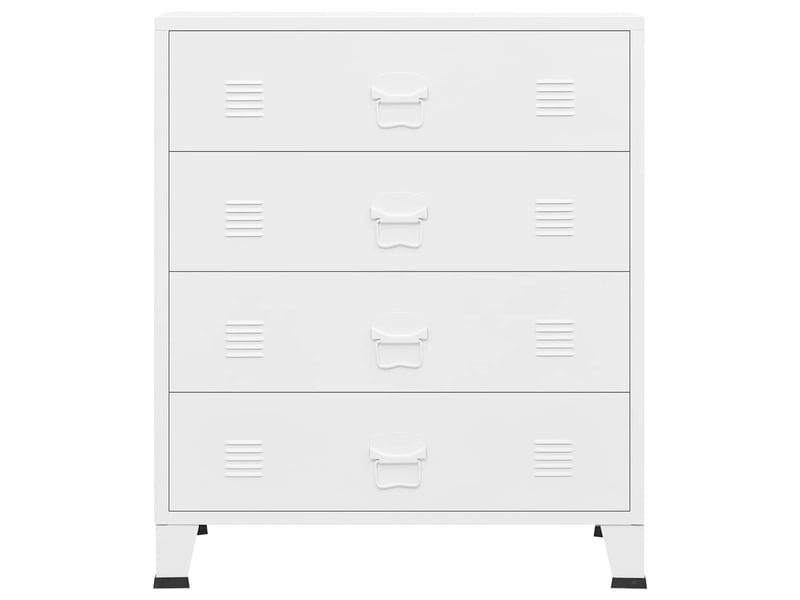  Armoire à tiroirs, commode industrielle blanc 78x40x93 cm métal  - Conforama D