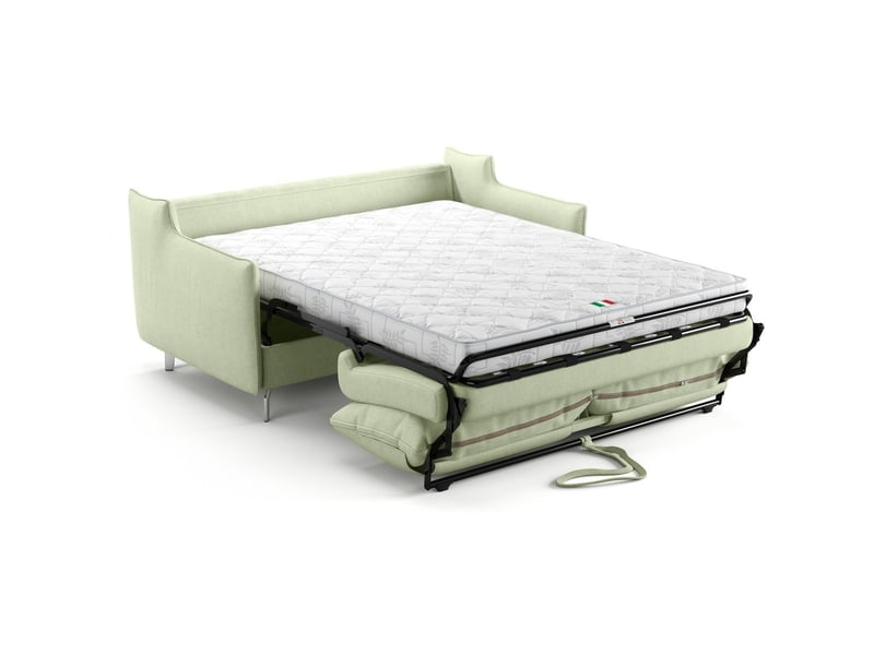  Canapé droit convertible 3 places en tissu chenille vert sauge - ouverture express - astoria Astoria - Conforama E