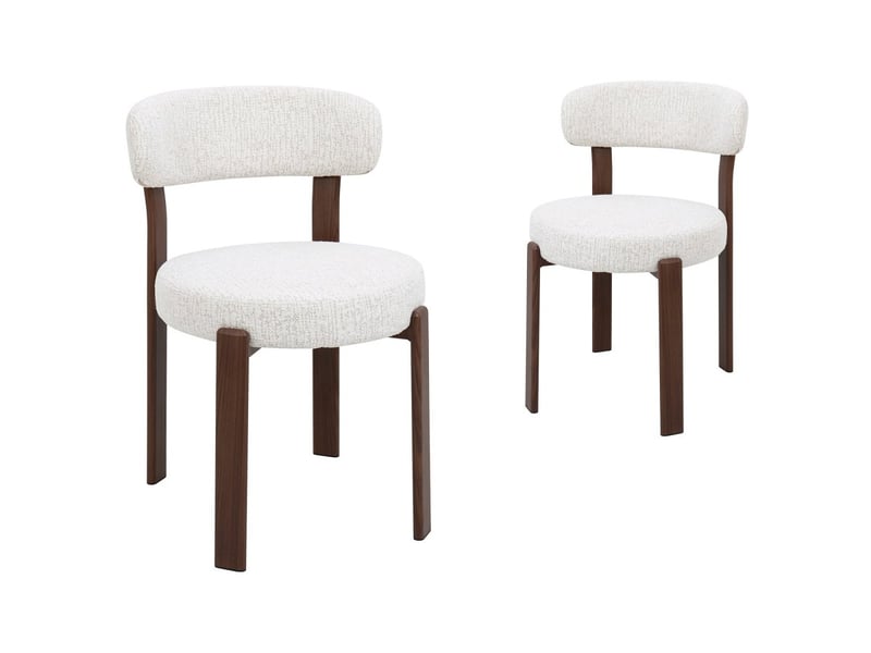  Lot de 2 chaises en velours tissé écru pieds en métal marron maryse A4095-ECR-MARR - Conforama B