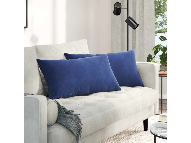 Lot de 2 coussins de canapé, coussins décoratifs bleu police 80 x 40 cm cf59024 - Conforama B