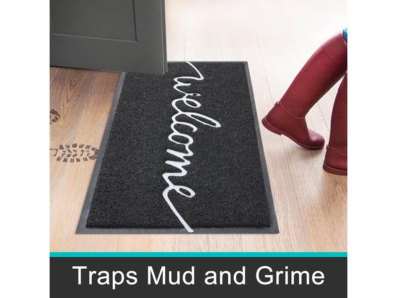  1 pièce 40 x 60 cm (noir) paillasson extérieur welcome, paillasson intérieur, tapis d'entrée, paillasson extérieur antidérapant et anti-poussière  - Conforama C