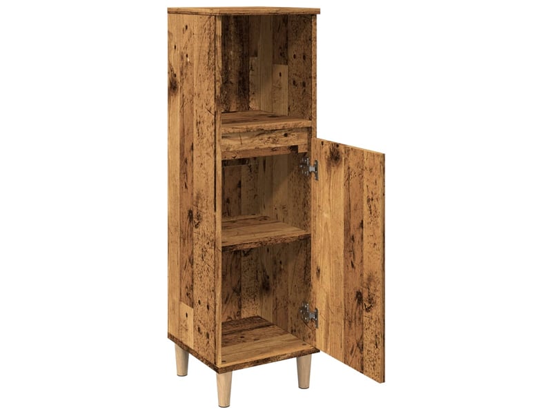  Armoire de salle de bain vieux bois 30x30x100cm bois ingénierie shl2715  - Conforama E