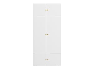 Armoire de chambre - 90x50x200 cm - armoire penderie 2 portes avec 1 barre et compartiments de rangement - blanc
