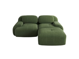 Canapé d'angle modulable en velours côtelé, vert, 208 x 178 x 70 cm