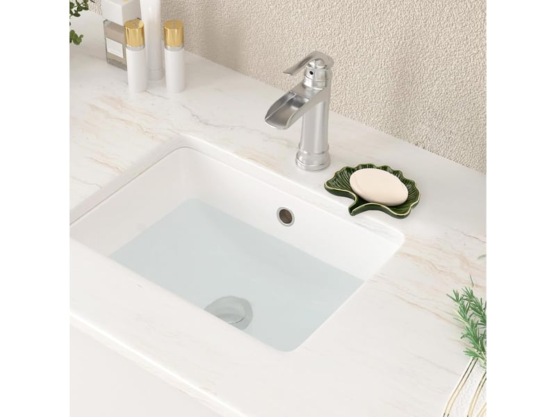 Porte savon céramique, porte savon en forme de feuille de ginkgo, support savon solide pour salle de bain, cuisine, baignoire - Conforama C