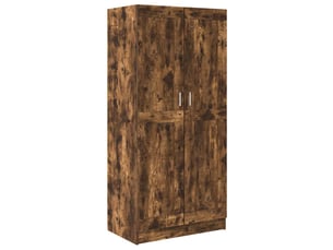 Garde-robe chambre, armoire de rangement chêne fumé 82,5x51,5x180 cm bois d'ingénierie