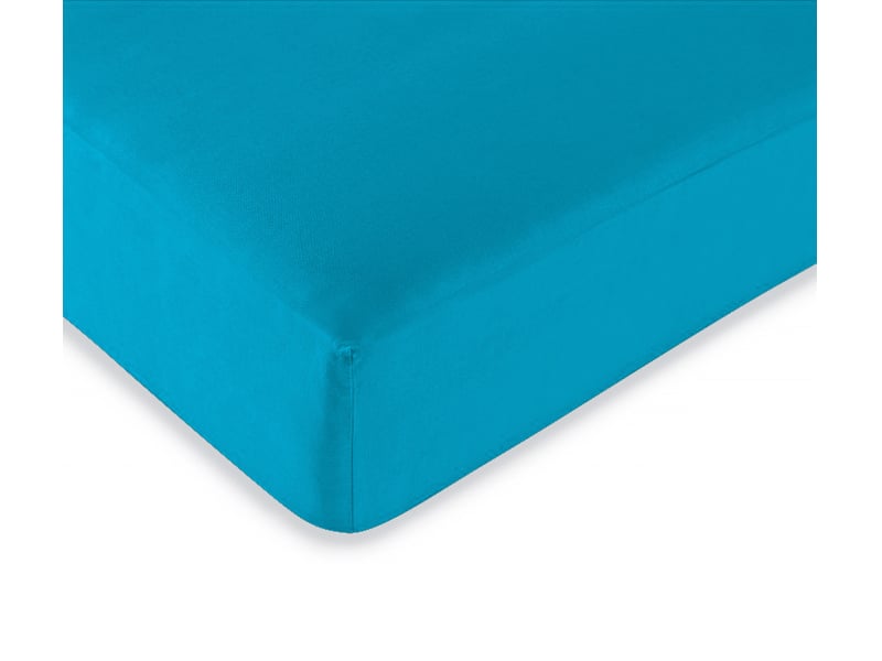  Drap housse 2 en 1 imperméable 90 x 190 cm coton 57 fils duo protect cyan CP-DHDUOPROTECT90-CYAN - Conforama C