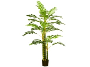 Palmier artificiel areca 190 cm, 30 feuilles, décoration intérieure et extérieure, ø 19,5 x 190 cm, vert