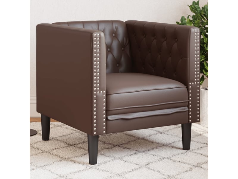 Vidaxl fauteuil chesterfield marron similicuir - Conforama B