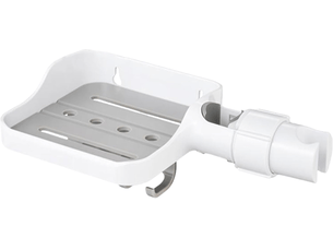 Rails réglables, support de pommeau de douche, porte-savon, porte-savon, support de douchette, blanc