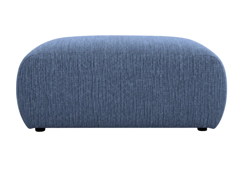  Portofino - pouf en tissu chenille bleu 105x57x40  - Conforama A