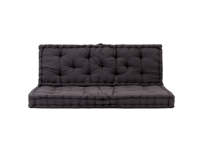  Coussins de palette canapé de sol dossier assise en coton noir dec021323  - Conforama B