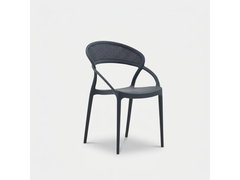  Lot de 4 chaises empilables pour intérieur et extérieur marsala - anthracite  - Conforama C