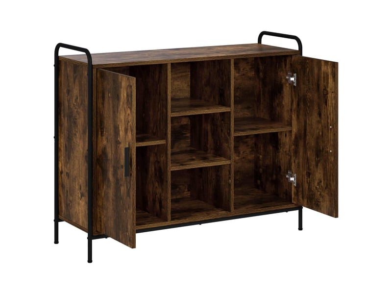 Buffet salon, buffet de rangement chêne fumé 97x33x81 cm bois d'ingénierie shl8029 - Conforama C