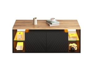Table basse rectangulaire coloris noir MIVRAY   - 50 cmx100 cm