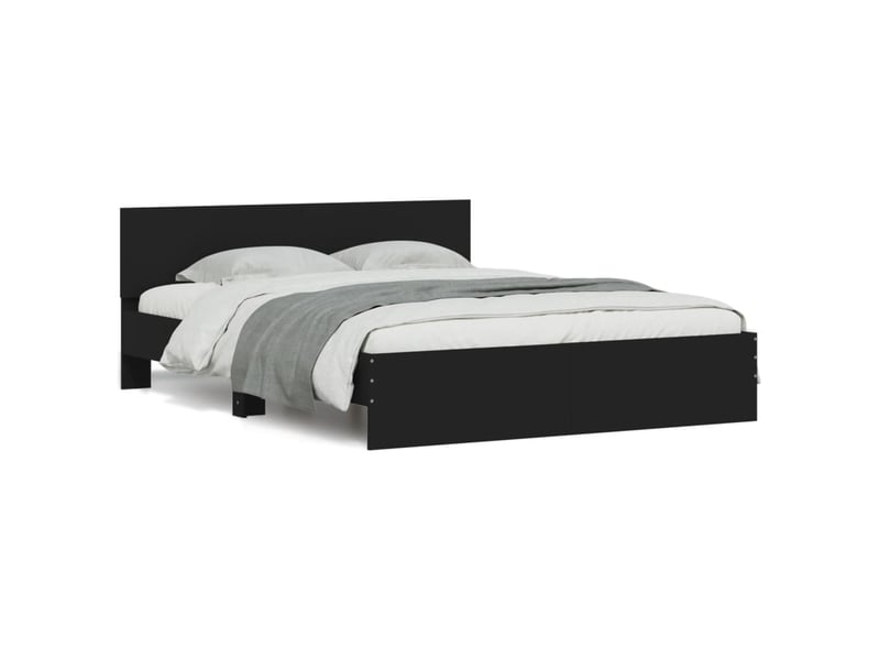 Lit double- lit adulte -  cadre de lit sans matelas noir 150x200 cm  - Conforama A