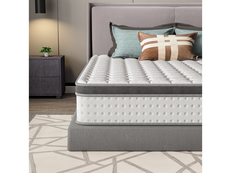  Matelas ressorts ensachés 140x200 cm accueil mémoire de forme ép.25 cm  - Conforama E