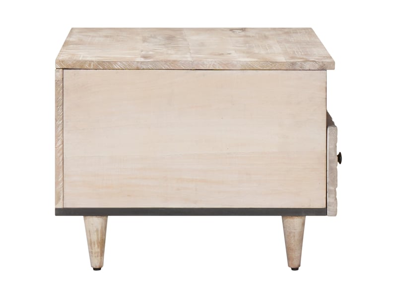 Table basse - table de salon - table à thé blanc 80 x 54 x 40 cm bois de mangue massif - Conforama D