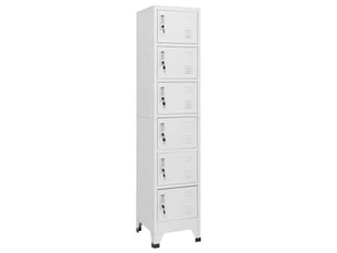 Armoire à casier, rangement de bureau gris clair 38x40x180 cm acier