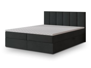 Lit avec rangement 140x200 cm <strong>MASSENO</strong> <strong></strong> coloris noir