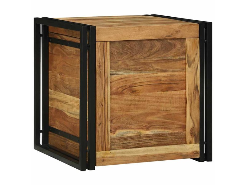 Boîte de rangement, coffre de rangement marron et noir 50x50x50 cm shl10716 - Conforama C
