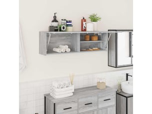 Armoire murale de bain, meuble de rangement sonoma gris 100x25x30 cm bois ingénierie