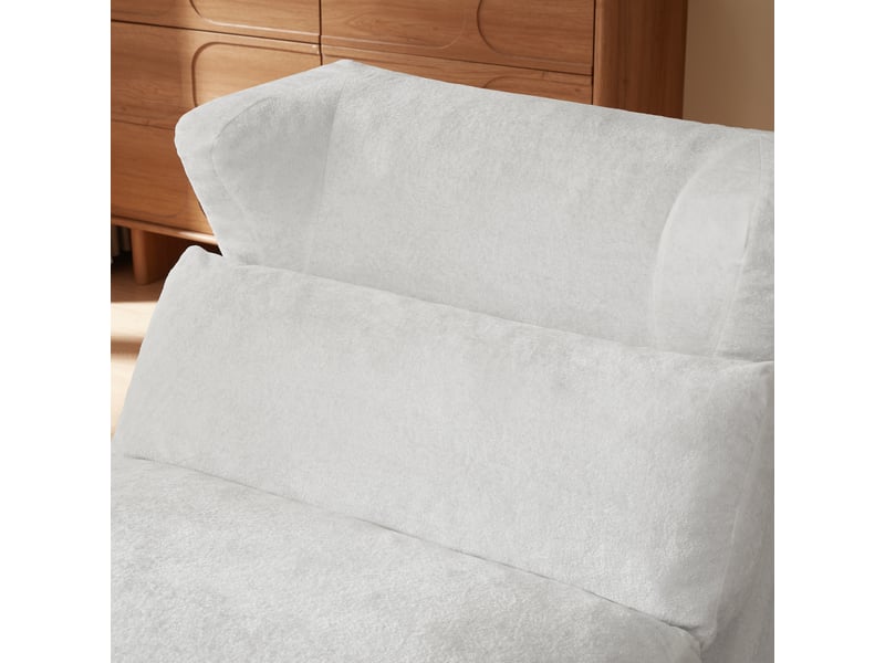  Fauteuil convertible blanc en tissu, assise en mousse et silhouette enveloppante pour salon ou chambre  - Conforama D