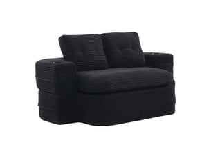 Fauteuil fixe   Velours côtelé noir