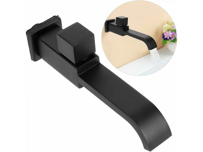  Robinet de salle de bain mural moderne en laiton g12 pour lavabo de cuisine, salle de bain, noir mat  - Conforama E