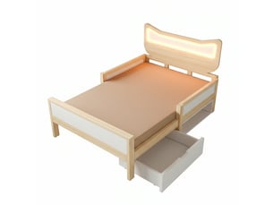 Lit avec rangement 90x200 cm <strong>OXEZA</strong>  <strong></strong> coloris bicolore