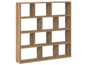 Étagère cube murale 12 compartiments chêne artisanal cf41336