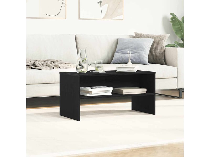  Meuble tv - banc tv - meuble de rangement chêne noir 80x40x40 cm bois d'ingénierie  - Conforama C
