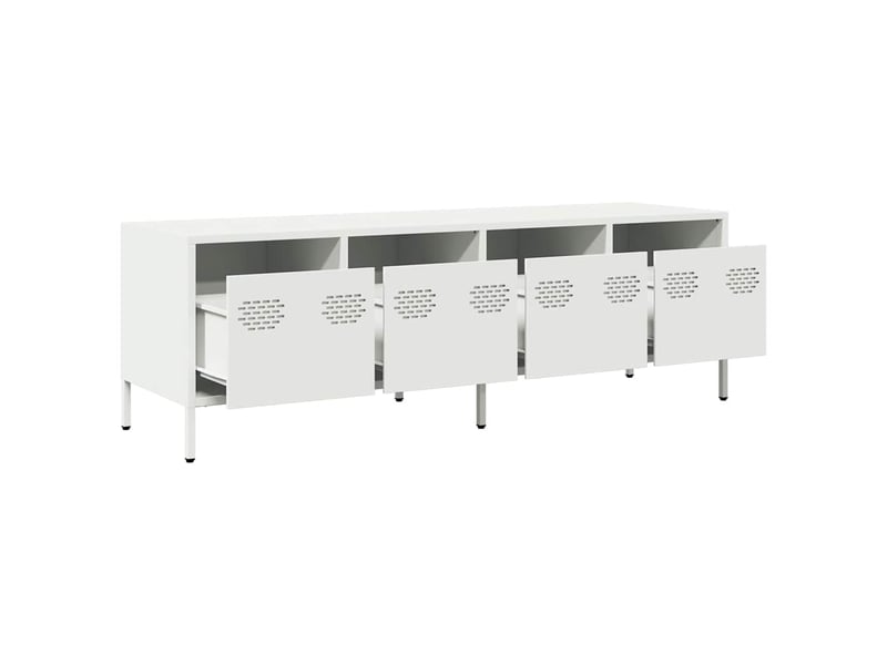  Meuble tv - banc tv - meuble de rangement blanc 135x39x43,5 cm acier laminé à froid  - Conforama E