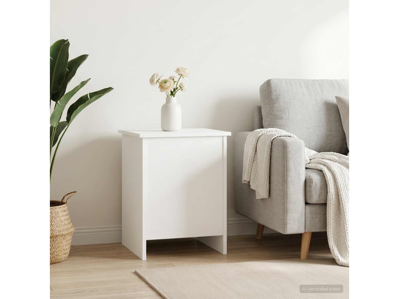  Coffre de rangement blanc 40x40x50 cm bois d'ingénierie  - Conforama D