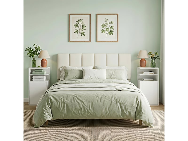  Ensemble de 2 tables de chevet avec porte et compartiments ouverts pour petits espaces, 25 x 30 x 60 cm, blanches  - Conforama C