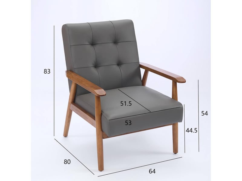  Echtleder-loungesessel mit nussbaum-farbenen armlehnen &amp; kautschukholz-beinen – komfortabler wohnzimmer-sessel  - Conforama E