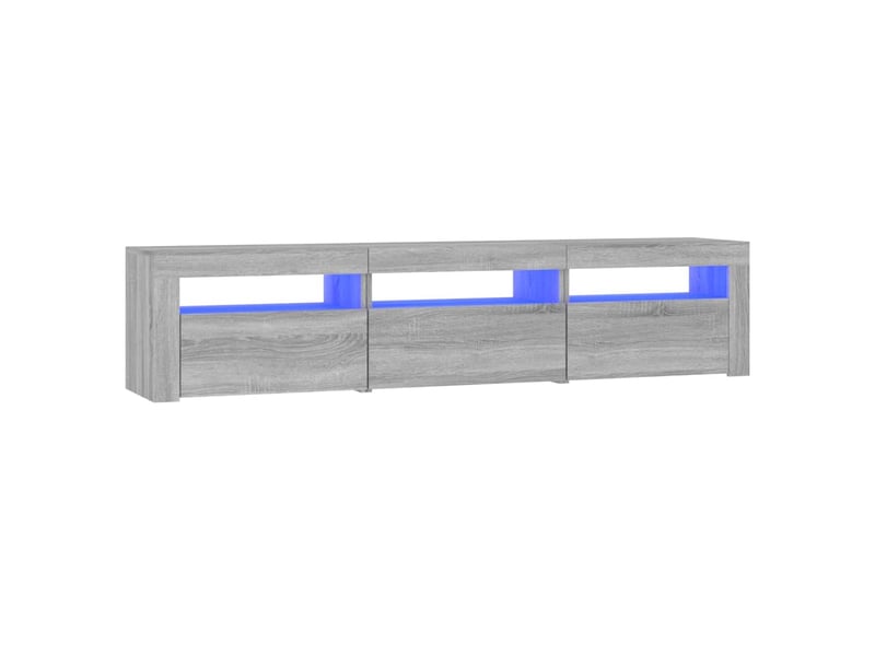  Meuble tv - banc tv - meuble de rangement avec lumières led sonoma gris 180x35x40 cm  - Conforama A