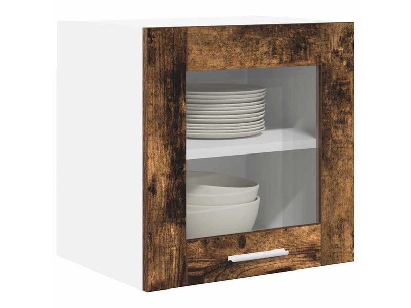 Meuble de rangement cuisine, armoire suspendue chêne fumé 40x31x40cm bois d'ingénierie - Conforama C