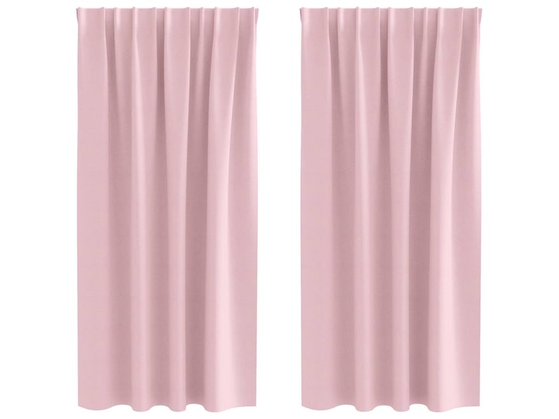  Lot de 2 rideaux occultants, rideaux black-out avec anneaux rose bébé 175 x 140 cm cf44748  - Conforama A
