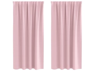 Lot de 2 rideaux occultants, rideaux black-out avec anneaux rose bébé 175 x 140 cm cf44748