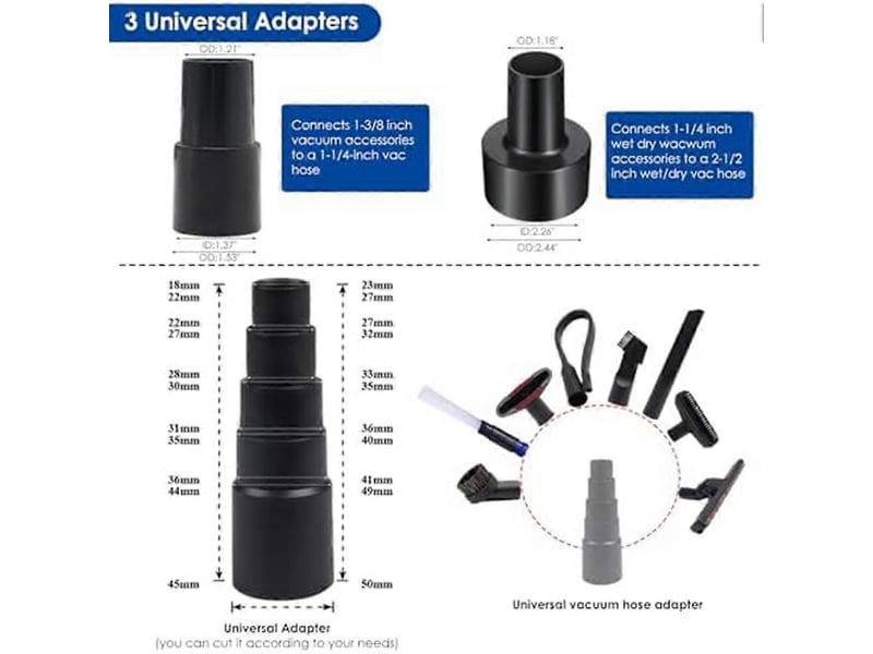  Universal 1 14 inch vacuum attachments kit for accessories with vacuum brush attachments,flexible crevice tool  - Conforama B