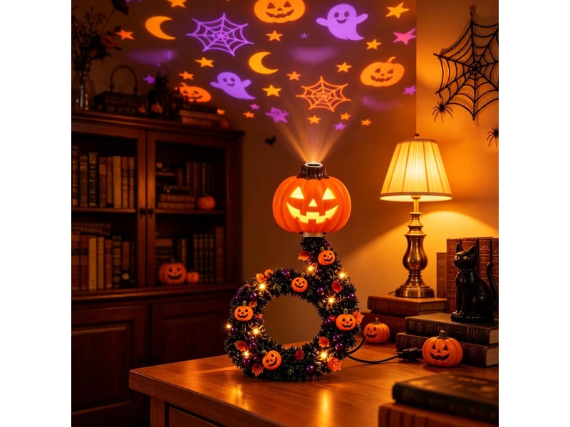  Projecteur lumineux halloween, 8 led à col de cygne – lampe décorative, 2 pièce  - Conforama E