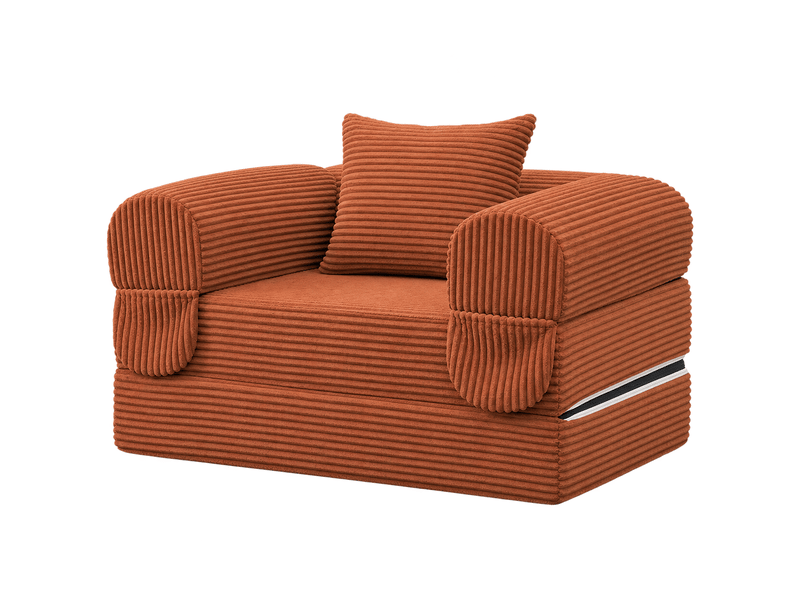 Ensemble canapé modulable 1+2 places, velours côtelé, sans cadre, assise épaisse, style moderne - Conforama A