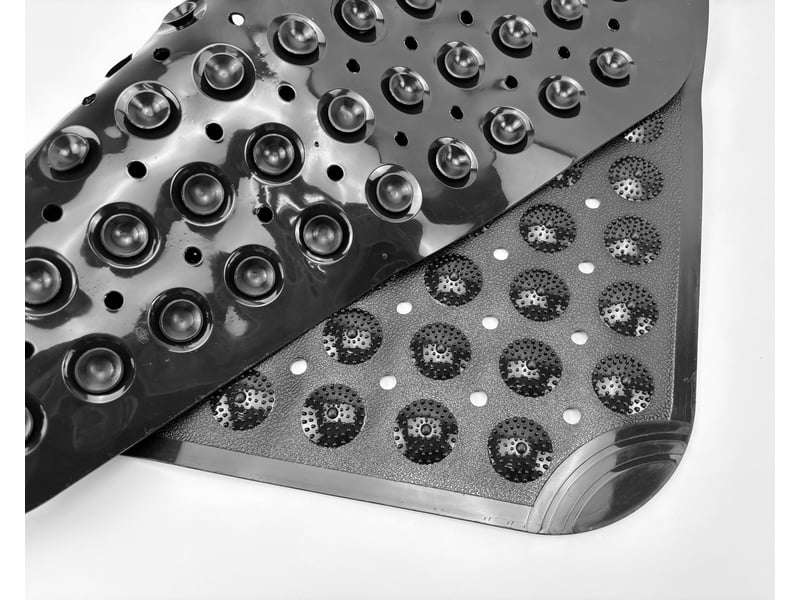  Tapis de douche en pvc à ventouses - noir  - Conforama D