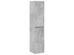 Cabinet salle de bain mural, meuble de rangement gris béton 33x34.5x160 cm shl6925