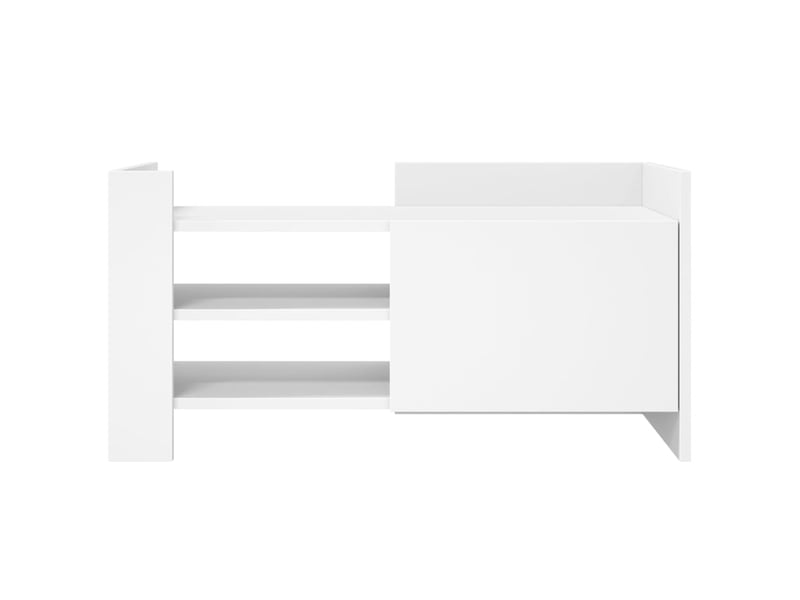  Meuble tv - banc tv - meuble de rangement blanc 80x35x40 cm bois d’ingénierie  - Conforama D