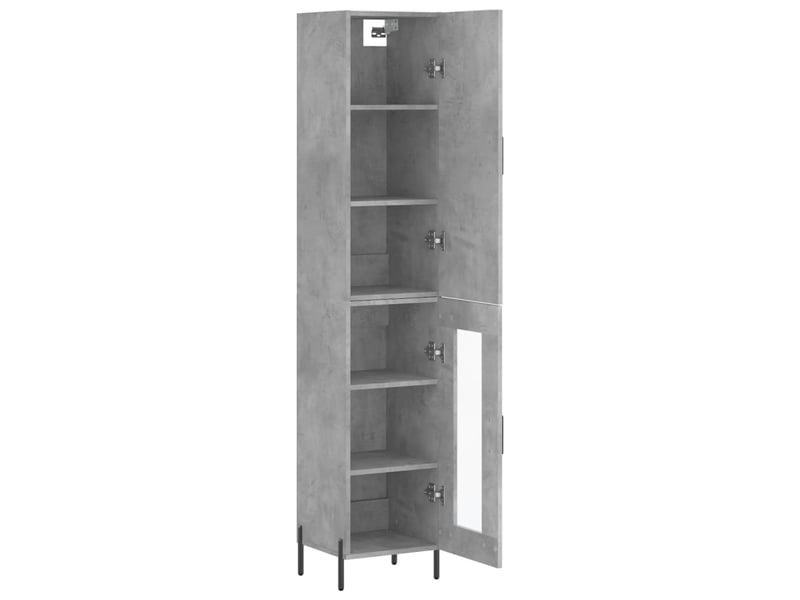  Buffet haut - bahut - meuble de rangement gris béton 34,5x34x180 cm bois d'ingénierie  - Conforama D