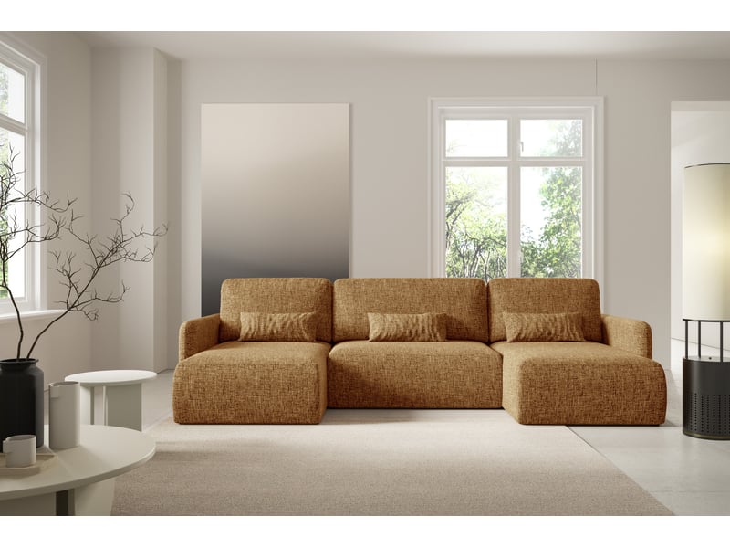 Canapé d'angle convertible livello u jaune - Conforama B