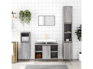 Ensemble de meubles de salle de bain 3 pcs sonoma gris cf63816