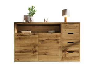 Buffet 2 porte(s)  4 tiroir(s) LPOSPI  - 150 cm coloris bois clair 